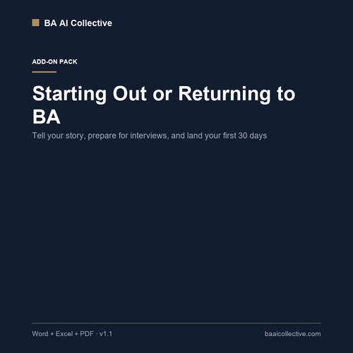 Cover of Starting Out or Returning to BA, version 1.1.